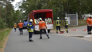 Feuerwehr und THW üben gemeinsam mit Forstbetrieben